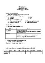 Đề kiểm tra môn Toán Lớp 4 - Tuần 4 - Năm học 2013-2014